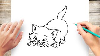 Advanced Drawing Tutorial Munchkin Cat [upl. by Gautea]