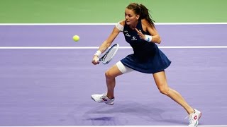 Agnieszka Radwanska vs Garbine Muguruza Semifinals  2015 WTA Finals Highlights [upl. by Melantha]