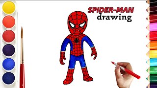 How To Draw Spiderman Easy 💙❤️ Spiderman drawing [upl. by Leasa]