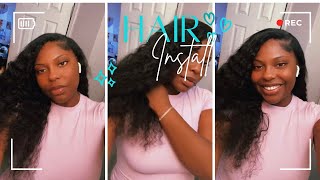 Burmese Curly VPart Wig Install🩵 [upl. by Ainaled179]