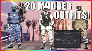 GTA V Online 166 ║XDEV OUTFIT EDITOR║ 20 BEST MALE MODDED OUTFITS USING XDEV ║Showcase ║ PC [upl. by Jordans]