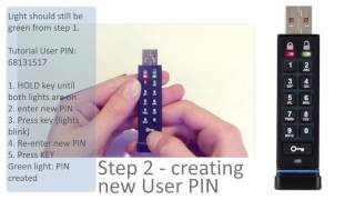 How to unlock datAshur for the first time and create a new User PIN [upl. by Elmore805]