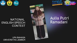 SpeechContest037Aulia Putri Ramadani Fostering Tolerance and Respect through Religious Moderation [upl. by Oettam]