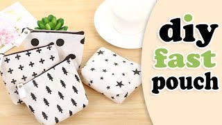 DIY POUCH BAG  Zipper Mini Wallet Purse Tutorial [upl. by Sapphera]