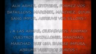 Himno de Francia  LA MARSELLESA Letra en francés y en español  LA MARSEILLAISE [upl. by Llesirg]