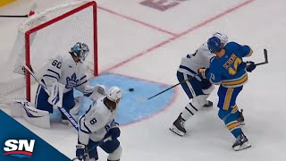 Maple Leafs Surrender A Funky Goal As Puck Goes Off Of Jake McCabes Skate [upl. by Ilram676]