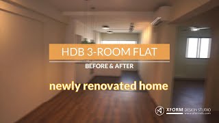 Simple and affordable renovation on HDB 3Room Flat Before and After [upl. by Silvie]