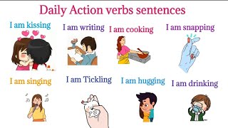 Action verbs with sentence Learning and practice daily use English vocabularylistenandpractice [upl. by Wack363]