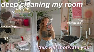 deep cleaning amp organizing my room 🫧 decluttering redecorating amp cleaning motivation [upl. by Fabriane]