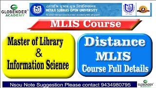 Nsou MLIS Course  MLIS Full Details  Master of Library and Information ScienceDistance MLIS [upl. by Nyret]