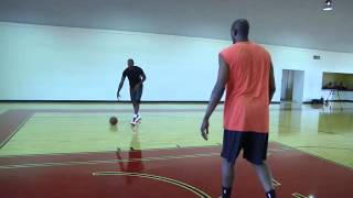 Lebron James Working on Spin Move Footwork with Hakeem Olajuwon [upl. by Akihsan]