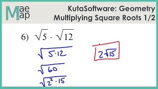 KutaSoftware Geometry Multiplying Square Roots Part 1 [upl. by Macguiness]