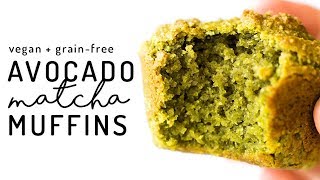 Avocado Matcha Muffins vegan amp grainfree [upl. by Akital]