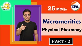 MICROMERITICS MCQs  PHYSICAL PHARMACY  PART  2  GPAT  NIPER  PHARMACIST  DI [upl. by Nancy98]