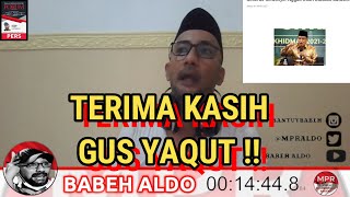 POLEMIK ADZAN DAN TOA MASJID  quotBABEH ALDO UCAPKAN TERIMA KASIH KEPADA MENTERI AGAMA GUS YAQUTquot [upl. by Michaelina176]