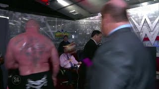 BROCK LESNAR THREW UNIVERSAL TITLE AT VINCE MCMAHON [upl. by Omidyar]