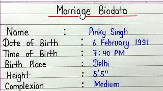 Marriage biodata format  Marriage biodata kaise banaye [upl. by Ycram]