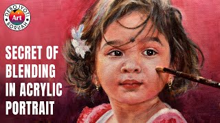 Secret of Soft Blending in Acrylic  Portrait Painting Tutorial with Acrylic by Debojyoti Boruah [upl. by Nnayllas]