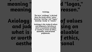 Axiology axiology axiologymeaning axiologyetymology axiologydefinition [upl. by Jessalin]