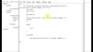 JSP program to find Prime number [upl. by Atorod]