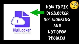 How To Fix quotDigilockerquot App Not Working Problem quotDigilockerquot App Not Open Problem [upl. by Enetsirhc]