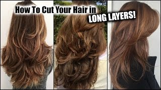 HOW I CUT MY HAIR AT HOME IN LONG LAYERS │ Long Layered Haircut DIY at Home │Updated [upl. by Lemmueu]