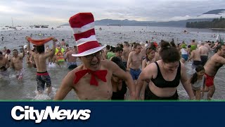 Thousands take part in Vancouvers annual Polar Bear Swim [upl. by Bridge712]