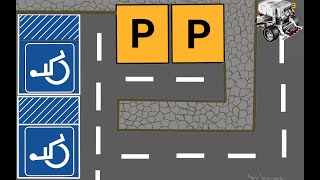Lego Mindstorms EV3 car that respects disabled parking spots  EV3 όχημα που σεβεταί τα Parking ΑΜΕΑ [upl. by Eyma508]
