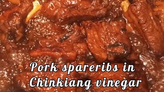 Easy Cooking Porkribs in Chinkiang or black vinegar [upl. by Gorrono]