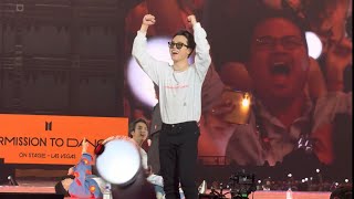 Fancam 220416 BTS react to male ARMY cheering BTS Permission to Dance PTD On Stage Las Vegas Concert [upl. by Virginia]