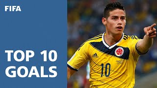 TOP 10 GOALS  2014 FIFA World Cup Brazil [upl. by Agrippina86]