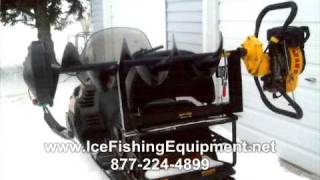 Ice Auger Rack carrier for ATV or Snowmobile [upl. by Rehpoitsirhc442]