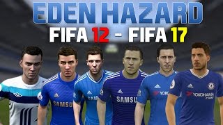 Eden Hazard  FIFA 12  FIFA 17 Ingame Face Skills Stats Goals etc [upl. by Chae194]