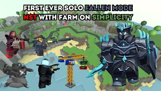 FIRST EVER SOLO FALLEN MODE ON SIMPLICITY NST WITH FARM  ROBLOX TOWER DEFENSE SIMULATOR [upl. by Korns988]