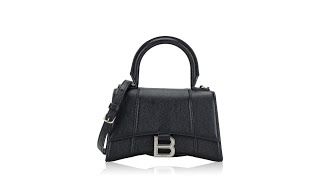 Balenciaga Grained Leather Hourglass XS Top Handle Bag Black [upl. by Giselle]