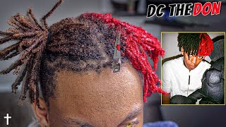 How To Spilt Dye Red Your Dreadlocks  Red amp Black  DC THE DON DREADLOCKS [upl. by Akinit]