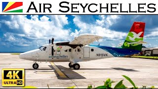 Air Seychelles Praslin airport planespotting 4K [upl. by Ahsekal]