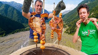 Lamb RIBS Cooked in Tandoor WILDERNESS FOOD in Rural Azerbaijan [upl. by Wendell]