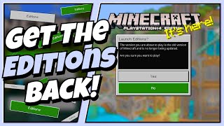 Minecraft PS4PS5  How To Get The Editions Button Back  119 [upl. by Carlyn955]