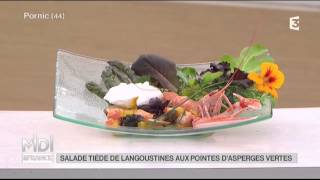 RECETTE  Salade tiède de langoustines et pointes dasperges vertes [upl. by Zabrina]