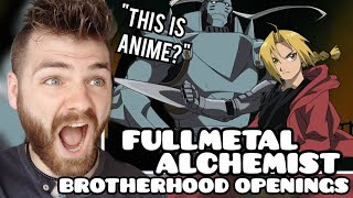 First Time Reacting to quotFULLMETAL ALCHEMIST BROTHERHOOD Openings amp Endingsquot  Non Anime Fan [upl. by Nekcarb]