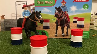 Unboxing a Schleich barrel racing set [upl. by Shriner701]