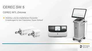 CEREC Software 5 CEREC MTL Zirconia Workflow und empfohlene Parameter super schnell [upl. by Jamin]