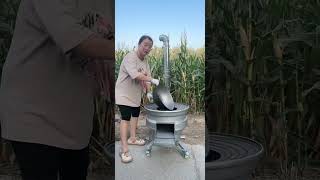 Part 1Rural firewood stove Wheel hub firewood stove Firewood stove [upl. by Assisi]