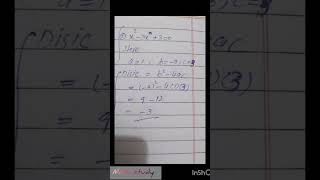 10th chapter 2 Example 1 Find discriminant of Equations [upl. by Ludewig503]