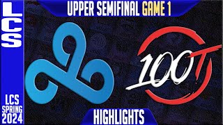 C9 vs 100 Highlights Game 1  LCS Spring 2024 Playoffs Upper Semifinal  Cloud9 vs 100 Thieves G1 [upl. by Otrebtuc]