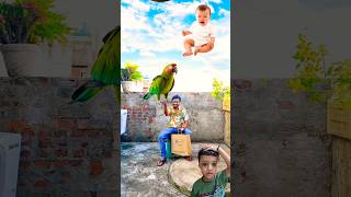 falling babyParrotcrying baby vs funny vfx magic video shorts funny cartoon bhoot [upl. by Chauncey]