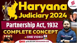 Partnership Act  1932  Haryana Judiciary Exam Preparation  Devashish Sir [upl. by Retniw]