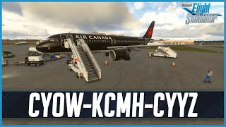 MSFS LIVE  Real World Air Canada Jetz OPS  NHL Charter Service  Ottawa Columbus amp Toronto [upl. by Hadnama]