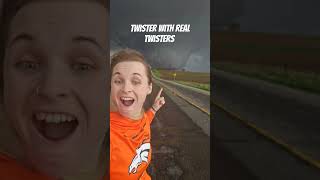 Twister with real Twisters twister Twisters tornado storm stormchaser [upl. by Ekenna491]